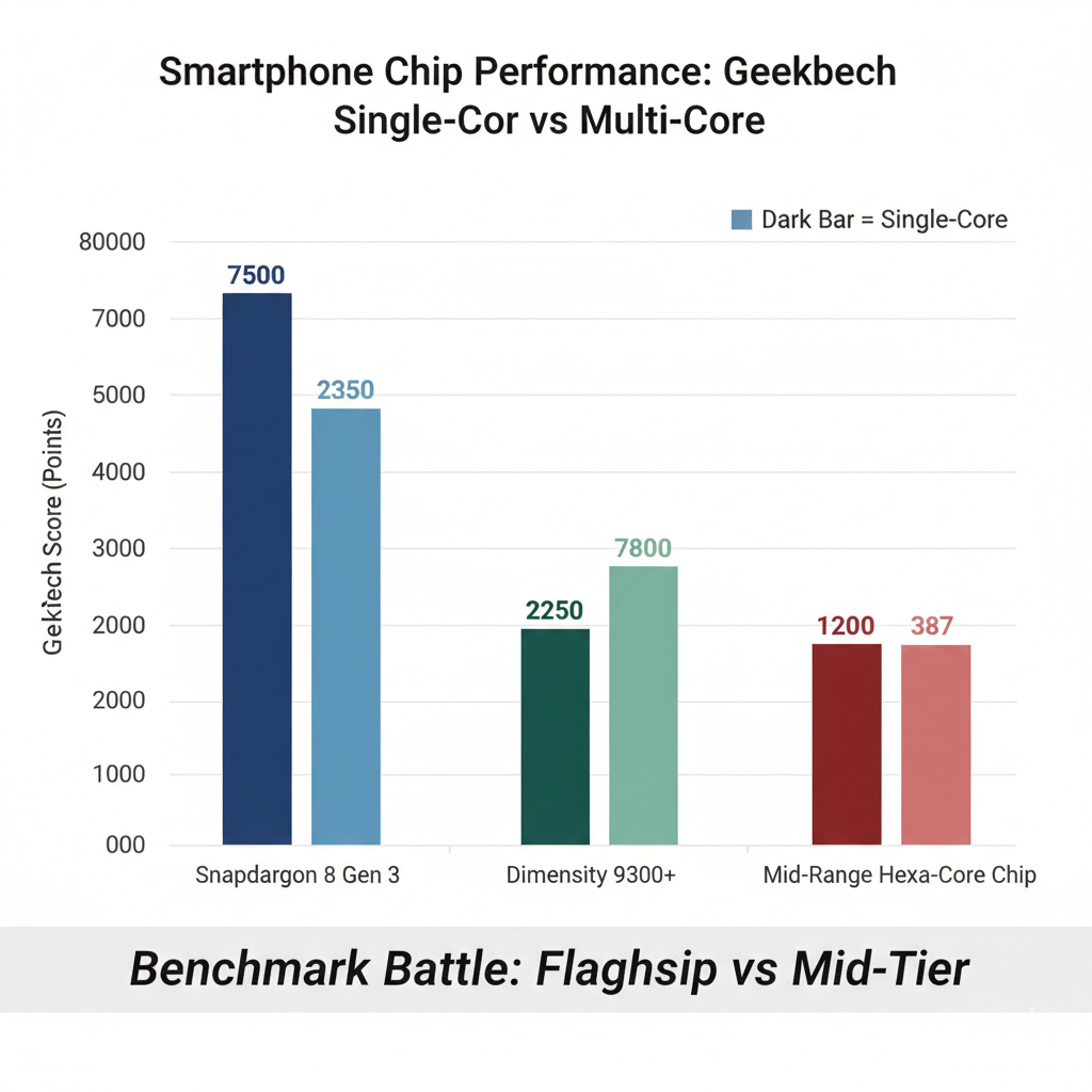 Geekbench single vs multi-core scores